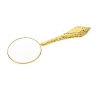Healeved Lupa Óptica de Mano Vintage, Mango Cómodo de Hierro y Vidrio Dorado, Aumento para Lectura E Inspección Diaria Elegante y Multifuncional