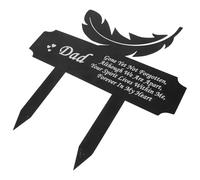 Healeved Marcador de Nombre de Tumba, Placa Conmemorativa, Estaca de Jardín Conmemorativo para Tumba y Jardín Conmemorativo, Hierro Negro, Recubrimiento Protector, Instalación Fácil