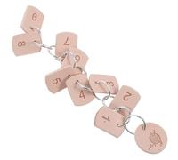 Healeved Marcador de Puntos Numerado para Tejer Cadena de Cuero Sintético Pu, Contador de Vueltas de Tejido Metálico, Accesorio Noción para Crochet y Costura, Color Negro, Tamaño Mediano