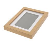 Healeved Marco para Medallas 15X20 CM de Madera Natural Portafotos de Escritorio y Pared Resina Transparente Soporte para Exhibición de Medallas y Fotografías Decorativas