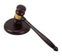 Healeved Martillo de Subasta de Madera Maciza Juego Bloque Mazo de Juez Profesional Accesorio para Tribunal y Subastas Herramienta de Justicia para Uso Legal y Ceremonial