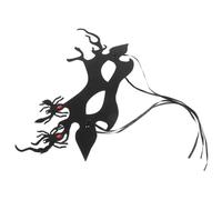 Healeved Máscara De Araña Asta Máscara De Araña De Encaje De Halloween De a Decoraciones De Halloween Para Interiores Mascara Led Black Tela No Tejida