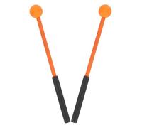 Healeved Mazas de Xilófono Cabeza de Goma y Mango de Madera Amarillo Baquetas para Instrumentos de Percusión Par de Mazos para Marimba y Glockenspiel Accesorio para Música Escolar y