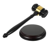 Healeved Mazo de Juez de Madera Maciza 2 Piezas Base Estilo 1 y Martillo Estilo 3 Accesorio para Subastas y Tribunales Martillo Judicial Portátil para Jueces y Estudiantes de Derecho