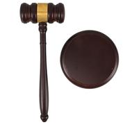 Healeved Mazo de Madera Maciza para Juez Bloque de Sonido, Martillo Subasta Profesional, Juego de Mazo y Base para Sala Tribunal y Eventos Legales