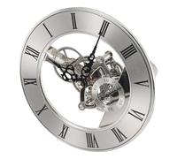 Healeved Mecanismo de Reloj de Sobremesa Redondo de Metal Color Plata Engranajes Visibles para Reparación Fácil y Proyectos DIY de Relojes de Mesa