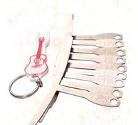 Healeved Medidor de Radio de Diapasón y Llavero para Ajuste de Puente y Sillín Color Aleatorio Metal Plata, Herramienta de Luthier Fácil de Leer con 9 Piezas para Guitarra
