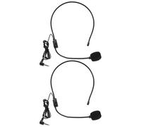 Healeved Micrófono de Condensador Vocal Cable Auriculares Micrófono Unidireccional Negro 2 Unidades Gancho Flexible para Oreja Ajustable para Enseñanza Canto y Amplificador de Voz