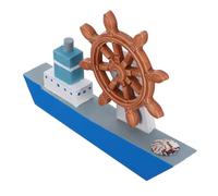 Healeved Modelo de Barco de Vela Mediterráneo Miniatura para Decoración de Baño Costero Adorno de Barco de Madera Figura Náutica para Interiores