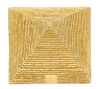 Healeved Modelo de Pirámide Retro Dorada para Decoración de Mesa de Arena Figura Coleccionable de Pirámide Egipcia Pequeña Adorno Decorativo para Hogar y Oficina