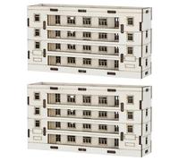 Healeved Modelos de Casa Miniatura de Madera sin Terminar 2 Piezas para Mesa de Arena Maqueta de Cabaña Pequeña de Madera para Decoración y Manualidades Material Creativo para Oficina y