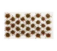 Healeved Modelos de Césped Artificial 32 Piezas, Mini Racimos de Hierba Realistas, Color Otoño Rojo Nº 4, para Manualidades DIY, Decoración de Mesa de Arena y Maquetas de Trenes