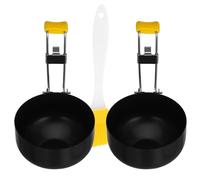 Healeved Moldeador Plegable para Huevos Escalfados 2 Piezas, Anillos Antiadherentes de Acero Inoxidable para Cocinar Huevos, Molde Multifuncional Resistente al Calor para Cocina Doméstica