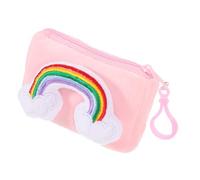 Healeved Monedero Llavero Colorido Mini Bolsa De Tarjetas De Felpa para Niñas Diseño De Dibujos Animados Uso En Compras y Fiestas