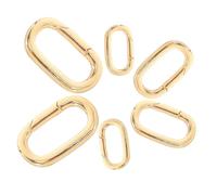 Healeved Mosquetones Ovalados para Pulseras y Collares Cierres de Resorte de Metal Chapado Oro 18K Pack de 6 Unidades 2 Grandes 2 Medianos 2 Pequeños para Fabricación de Joyería DIY