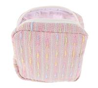 Healeved Neceser Neopreno para Mujer Gran Capacidad, Bolsa de Maquillaje de Viaje Estilo Japonés a Rayas, Portátil y Fácil de Limpiar para Uso Diario y Viajes