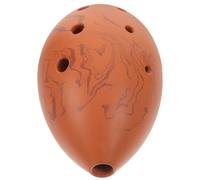 Healeved Ocarina en Forma de Gota de Barro Color Tierra F Afinación 8 Agujeros para Principiantes Niños Superficie Lisa Adecuado Instrumento Musical Tradicional Obsequio Educativo