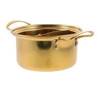 Healeved Olla Utensilio de Cocina Duradero y Práctico Pequeña de Acero Inoxidable Dorada para Sopa y Estofado para Cocinar Fideos en Casa