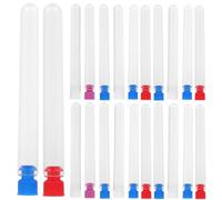 Healeved Organizador de Agujas de Coser 40 Piezas Tubos Transparentes de 15X100 MM Tapas Morado y Estuche de Plástico para Manualidades y Bordado