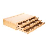 Healeved Organizador de Madera para Pinceles 3 Capas y Cajones Soporte para Guardar Pinceles y Materiales de Pintura Caja Portátil para Almacenamiento Artístico y Uso al Aire Libre