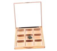 Healeved Paleta De Maquillaje Vacía Lentejuelas 1 Unidad 9 Compartimentos Rosa Dorado Versátil Para Sombras De Ojos y Labiales Portátil Para Viajes y Uso Profesional