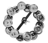 Healeved Pandereta de Platillos para Tambores Pandereta de Hi-hat de Doble Hilera, Hierro y Abs, Plata, Sonido Fuerte, No se Deforma Fácilmente, para Batería Jazz