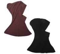 Healeved Pañuelo Musulmán para Mujer 2 Piezas, Gorro Hiyab de Algodón Transpirable Negro y Café, Diseño Antideslizante Cobertura de Barbilla, Adecuado para Oración, Uso Diario