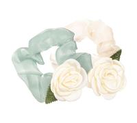 Healeved Paquete de 2 Coleteros para El Pelo para Mujer con Diseño de Rosas de Satén Accesorios para El Pelo para Niña Cintas Elásticas para El Pelo Bandas Decorativas para El Pelo