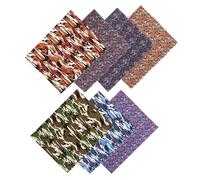 Healeved Paquete de 7 Piezas de Tela Artesanal de Algodón 50x40 Cm Estampado Paisley de Camuflaje Retro Europeo para Patchwork, Acolchado y Manualidades DIY en Decoración del Hogar