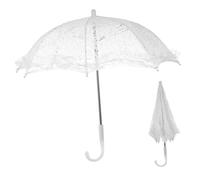 Healeved Paraguas De Encaje Sombrilla De Encaje Sombrilla con Decoración De Paraguas para Boda Sombrilla De Algodón para Despedida De Soltera Sombrilla De Plástico UV De Colores
