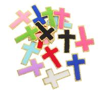 Healeved Parches Termoadhesivos de Cruz Bordados de Chenilla 18 Unidades Multicolor Parches Pequeños para Planchar Ropa Vaqueros Mochilas y Sombreros Decoración Vintage para