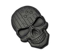 Healeved Pegatina 3D para Coche Calavera y Bandera USA, Emblema Adhesivo de Aleación de Zinc Negro, Decoración Resistente para Vehículo, Camión y Motocicleta, Accesorio Exterior Automotor