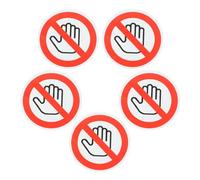 Healeved Pegatinas de Seguridad Autoadhesivas 5 Unidades, Señal de Advertencia No Tocar Diámetro 80 Mm, Etiqueta Adhesiva para Prevención de Lesiones en Máquinas, Uso Industrial y