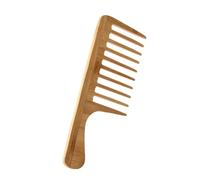 Healeved Peine de Bambú Patrón Texturizado, Tamaño Grande Dientes Anchos para Peinar Cabello y Acabado Elegante para Peinados Estilo Retro