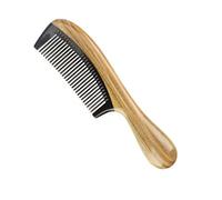 Healeved Peine de Cuerno Natural Peine de Madera Portátil Mango para Peinar el Cabello de Adultos Antienfrenta y Resistente Electricidad Estática