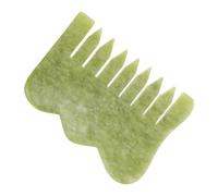 Healeved Peine De Jade Verde Para Masaje Peine De Masajeador Forma De Onda Cabello Cuidado Del Cabello Casa