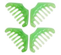 Healeved Peine de Masaje Cabello de Resina Miel Juego de 4 Unidades 8 Dientes Anchos Masajeador de Cuero Cabelludo Gua Sha Herramienta Portátil para Relajación y Cuidado Capilar