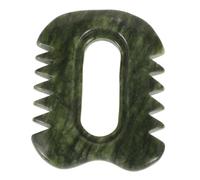 Healeved Peine De Masaje Raspador De Jade Para Cabelludo Rostro y Cuerpo Herramienta Guasha De Doble Cara De Jade Natural Para Masaje Facial y Corporal