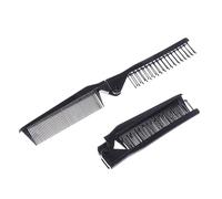 Healeved Peines Antiestáticos Plegables 5 Piezas Para Cabello Largo y Liso Tamaño Mini Para Viaje Herramientas De Peluquería Abs Negro Compacto Portátil