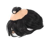 Healeved Peluca Calva con Gorro para Adultos Peluca Sintética Negra para Disfraz de Abuelo Accesorio Divertido para Cosplay Fiestas de Cumpleaños Navidad y Espectáculos de Comedia