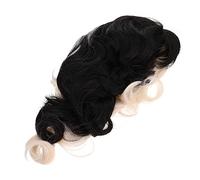 Healeved Peluca De Cosplay Ondulada Bicolor y Blanca Para Mujeres Peluca De Halloween De Estilo Creativo y Confortable Para Fiestas y Representaciones