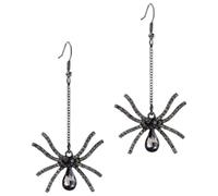 Healeved Pendientes Colgantes de Halloween para Mujer en Estilo Araña, Livianos y Resistentes, Aleación y Cristales, Ideales para Fiesta de Halloween o Navidad