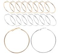 Healeved Pendientes de Aro Metálicos Redondos 5 CM Set de 40 Piezas 20 Dorados 20 Plateados Diseño Minimalista Abierto para Mujer Accesorios Vintage y Modernos para Fiestas y Uso