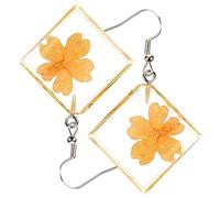 Healeved Pendientes De Flores Secas Delicados Colgantes Gancho Para Mujeres Adolescentes Moda Verano Aretes