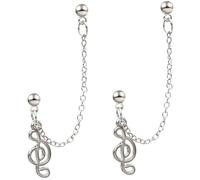 Healeved Pendientes de Tachuela Vintage de Notas Musicales Metal con Diseño de Cadena para Mujer y Niña Joyas Cómodas y Versátiles para Uso Diario