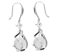 Healeved Pendientes Mujer Vintage Ojo de Gato Blanca Diseño Colgante Medio Cobre Bañado Joyería de Moda y Aretes de Declaración para Mujeres