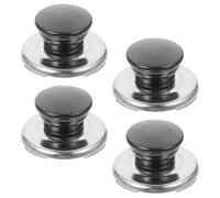 Healeved Perillas de Tapa para Tetera de Agua Hirviendo, 4 Piezas de Acero Inoxidable Negras, Accesorio Práctico para Reemplazo en Utensilios de Cocina, Compatibles Hervidores Domésticos