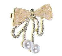 Healeved Pin Delicado de Lazo con Gemas de Imitación Dorado, Aleación de Zinc y Diseño Elegante para Ropa de Mujer en Ocasiones Formales