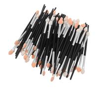 Healeved Pinceles de Esponja Pequeños para Pintar 113 CM Mango Negro Tubo de Aluminio Esponja Color Piel Pack de 100 Unidades Aplicadores Finos para Manualidades Mezcla de Pintura