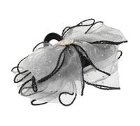 Healeved Pinza De Malla De Cinta Grandes Pinzas Para El Cabello Rosario Mandíbula Turquesa Clip De Lazo Golpes Felpa Brillantina Cerda Atar Arco Clips De Cabello Grey Tela